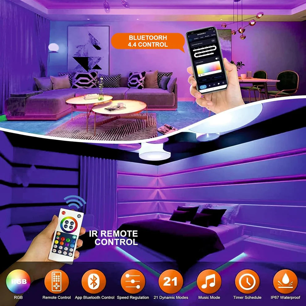 NeonGlow Smart Rope Strip Light with Music Syncing (5 Meters) by Trendyfyinds™