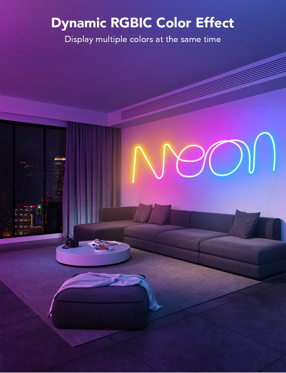NeonGlow Smart Rope Strip Light with Music Syncing (5 Meters) by Trendyfyinds™